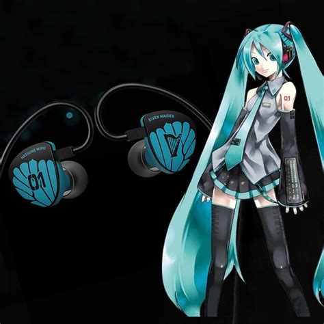 Official Licensed Miku Cosplay Hat Sun Earphone Wired Headset Headphone