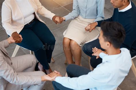 Support Holding Hands And Business People In Team Building Therapy