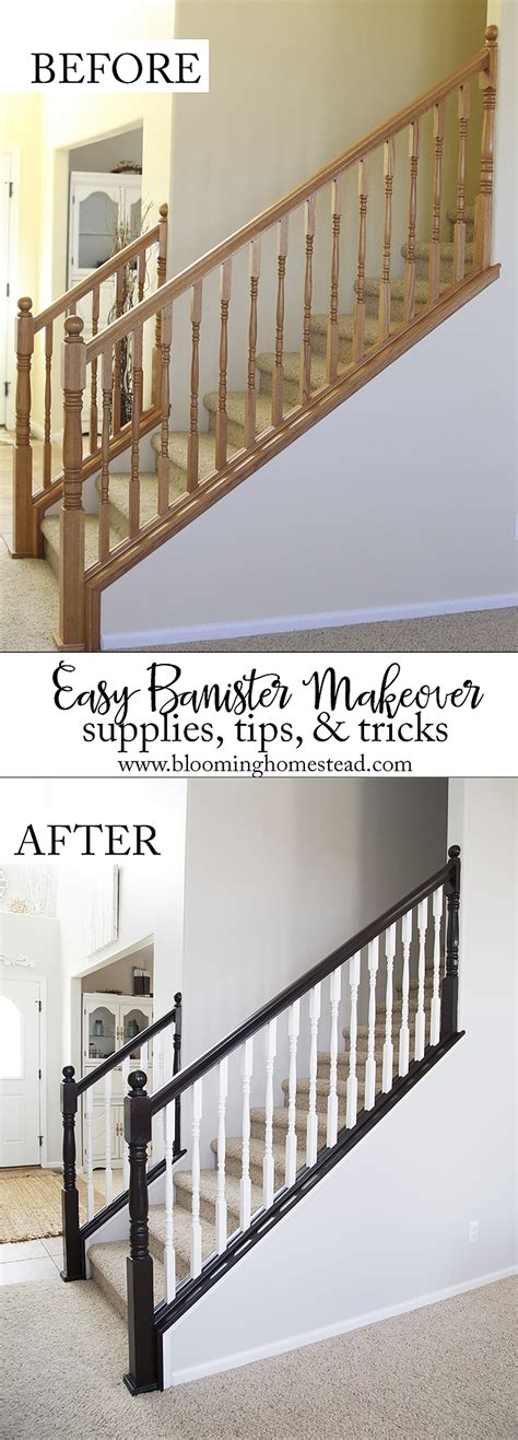 Diy Stair Railing Makeover Blooming Homestead