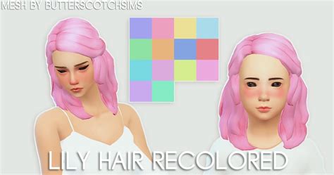 Pxelpink Butterscotchsims Lily Hair Recolored Butterscotch Sims