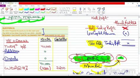 Capital Allowance Complete Acca Taxation Tx Uk March 2024 Attempt Youtube