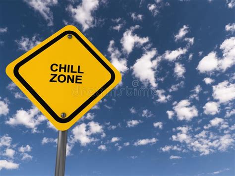 Chill Zone Traffic Sign On Blue Sky Stock Image Image Of Brand