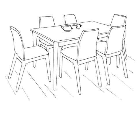 Table Et Chaises Sur La Table Deux Tasses Croquis Dessiné à La Main Illustration Vectorielle