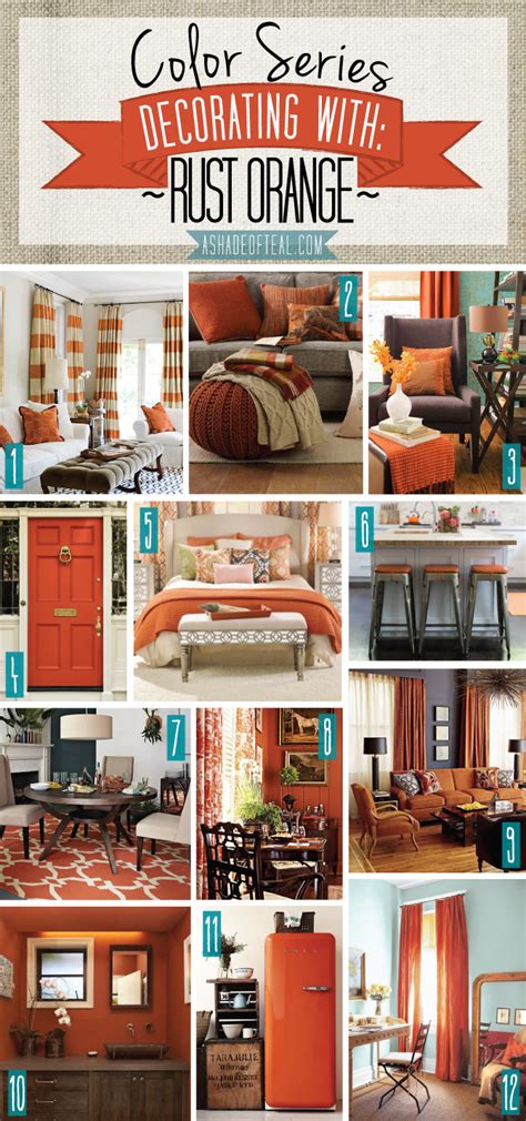 When i put together this mood board back. Color Series; Decorating with Rust Orange | A Shade Of Teal