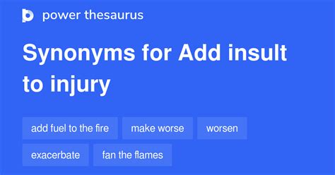Add Insult To Injury Synonyms Words And Phrases For Add Insult To