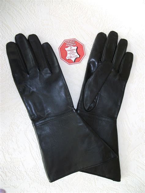 men s long black genuine leather gloves etsy