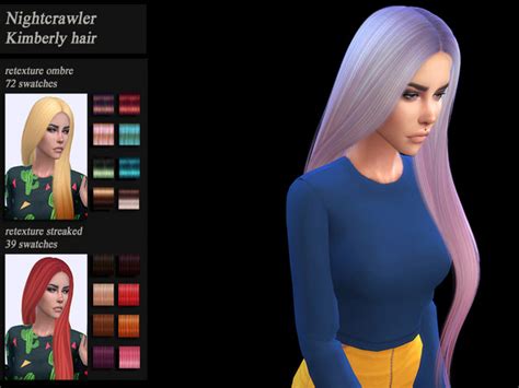 Female Hair Recolor Retexture Nightcrawler By Honeyssims4 At Tsr Sims