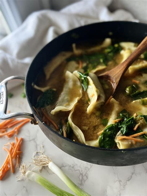 15 Min Miso Dumpling Soup Rveganrecipes