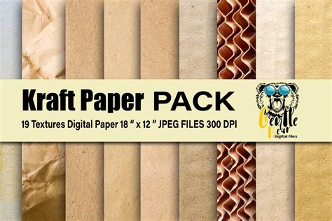 Kraft Paper Textures Digital Paper Graphic By Gentlebear Creative Fabrica