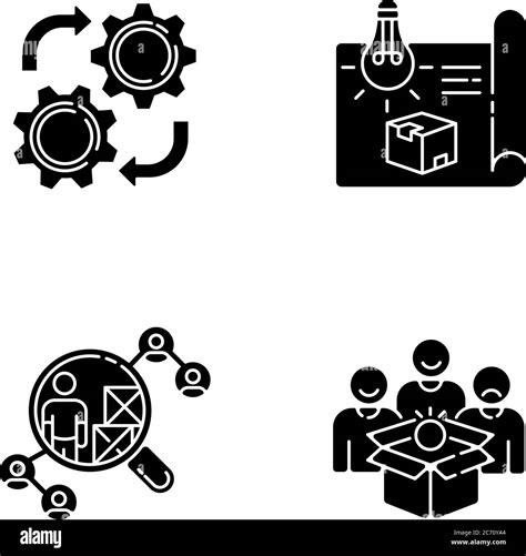 Industrial Processes Black Glyph Icons Set On White Space Product