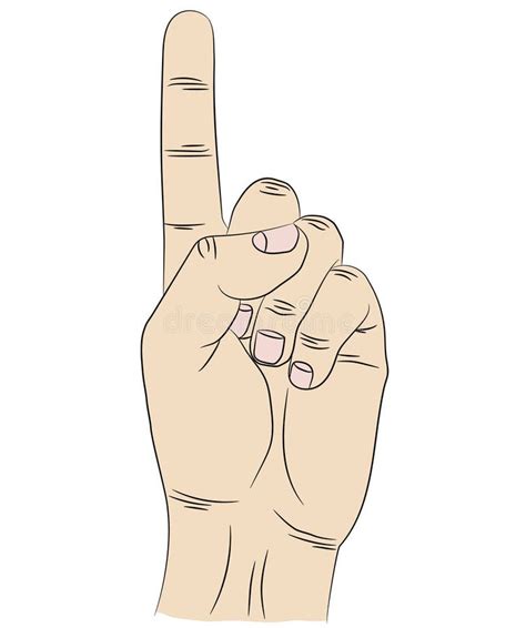 Isolated Index Finger Raised Up Palm Of The Human Hand Stock Vector