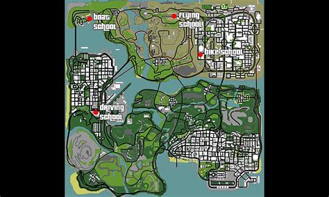 A Gta San Andreas Location Guide For Vehicle Schools