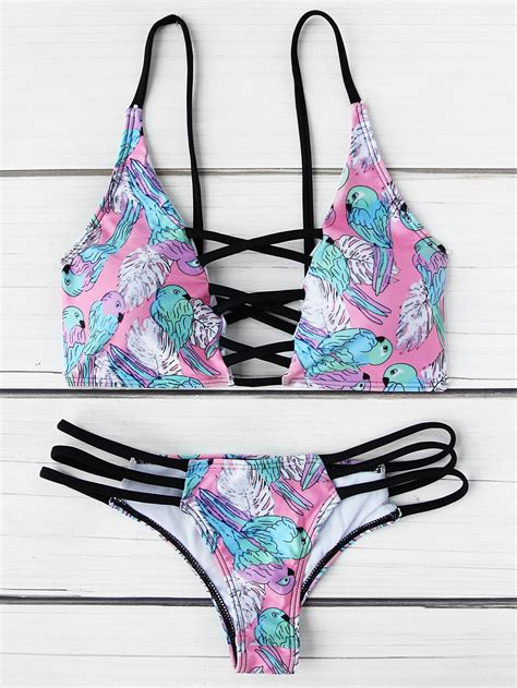 floral print strappy triangle bikini set artofit