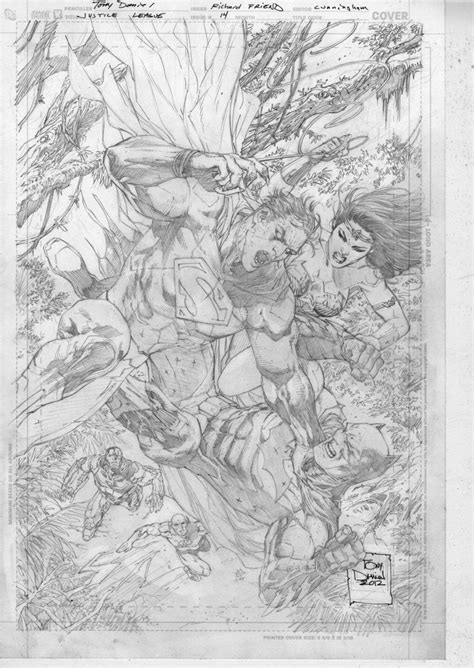 Justice League Pencils America Art Comic Sketches Art
