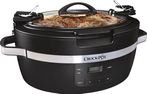 crock pot slow cooker programmable cook carry thermoshield quart pots cookers fs roaster bestbuy controls