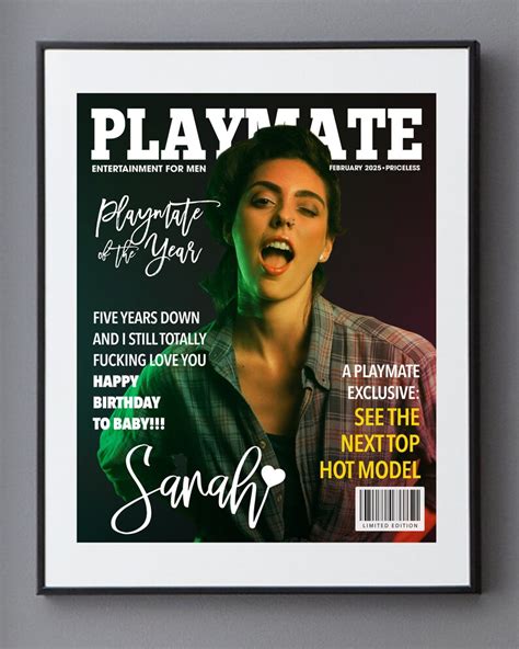 Playmate Custom Magazine Cover Poster Template Sexy Woman Etsy Uk