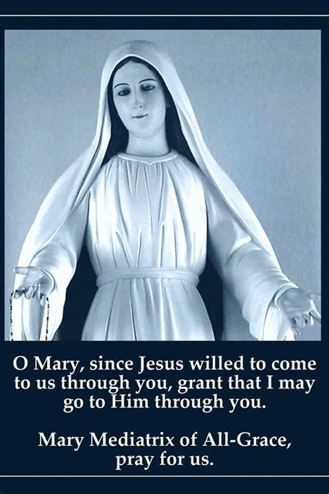 Mary Mediatrix Of All Grace Catholic Religion Rosary Catholic