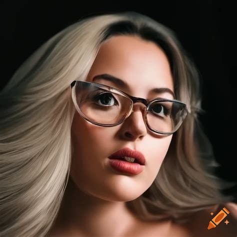 Curvy Woman With Blonde Hair And Glasses