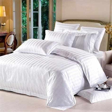 White Satin Stripe Bed Sheet Rs 409piece Lords Wear Private Limited