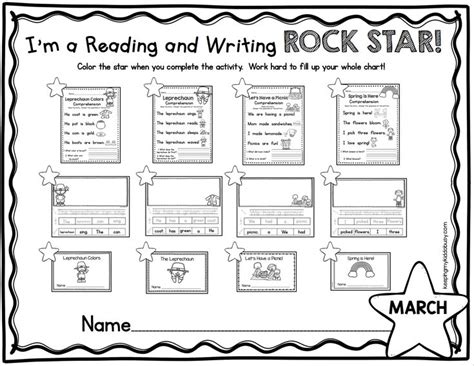Reading And Writing Rock Stars April Freebies — Keeping My Kiddo Busy