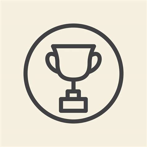 Simple Trophy Line With Circle Logo Symbol Icon Vector Graphic Design