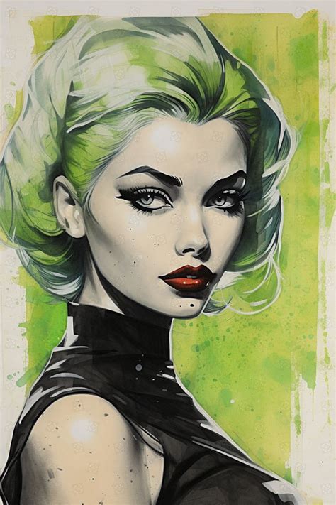Green Charlotte In 2023 Vintage Pop Art Portrait Art Pop Art Comic