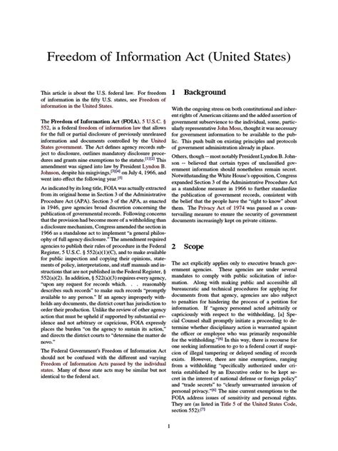 Freedom Of Information Act United States Pdf Freedom Of
