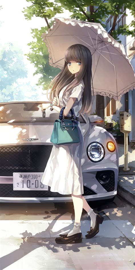 1080x2160 Classic Anime Girl With Umbrella 4k One Plus 5thonor 7x