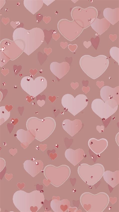Pastel Powder Pink Wallpaper With 10 Cm White Heart Pattern
