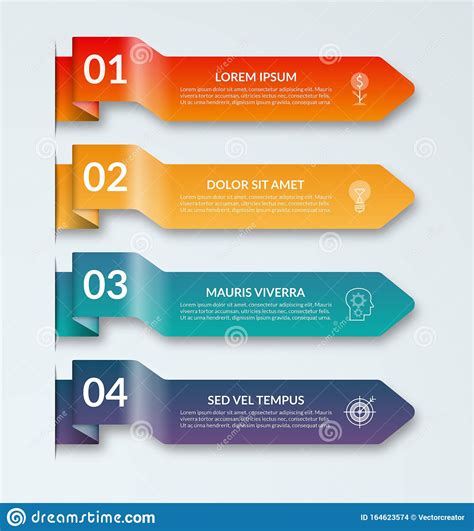 Arrow Infographic Design Elements Vector Banner With 4 Options Stock