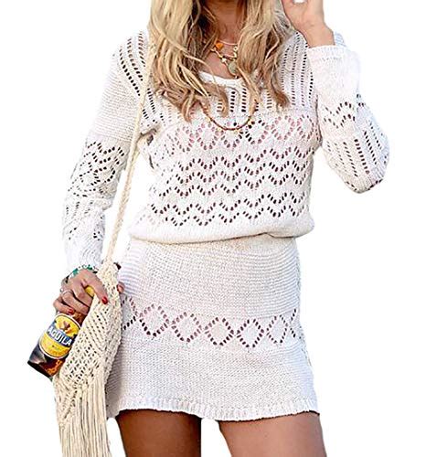 bestyou women s lace sexy bikini swimsuit bathing suit cover up tops crochet dress off white a