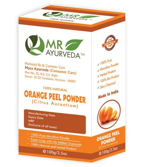 Mr Ayurveda Orange Peel Powder For Skin Whitening Face Pack Masks 100