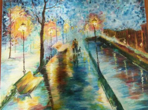 Rainy Day Oil Painting On Canvas Painting Canvas Painting Oil