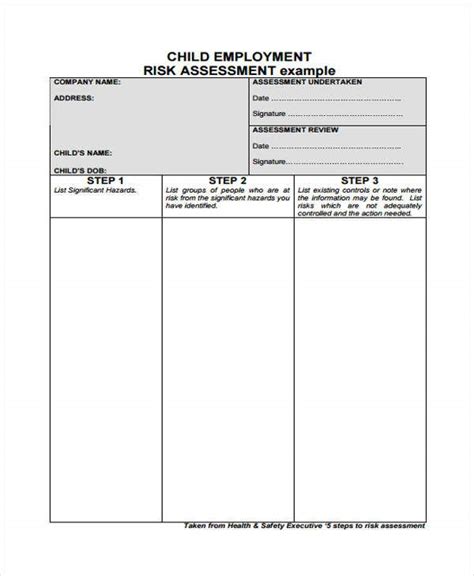 30 Risk Assessment Samples