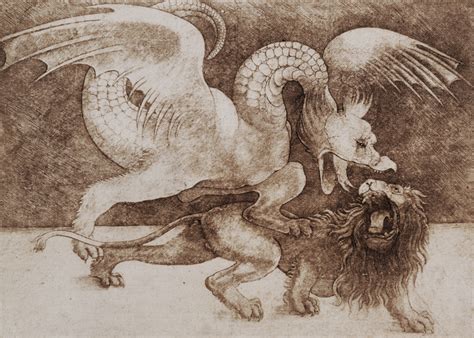 Fight Between A Dragon And A Lion Pen A Leonardo Da Vinci As Art