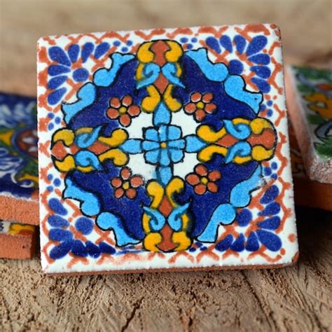 12 Mexican Talavera Tiles Handmade Hand Painted 2 X Etsy