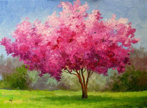 Easy Cherry Blossom Tree Watercolor Painting Cherry Blossom Tree