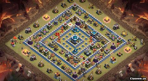 Try it out in the attack simulator, see previous attacks or modify it with the base builder. Town Hall 13 TH13 Trophy/War base v6 - anti 3 stars ...