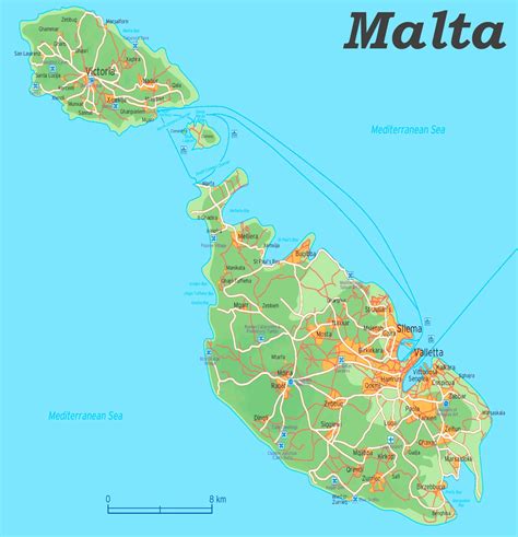 Bei verwendung der karte für eigene zwecke bitte dort wo die karte eingebunden. Straßenkarte von Malta