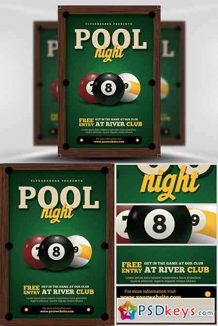 Pool Night Flyer Template Free Download Photoshop Vector Stock Image