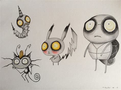 Pokemon Tim Burton Style Drawing By Billyboyuk On Deviantart