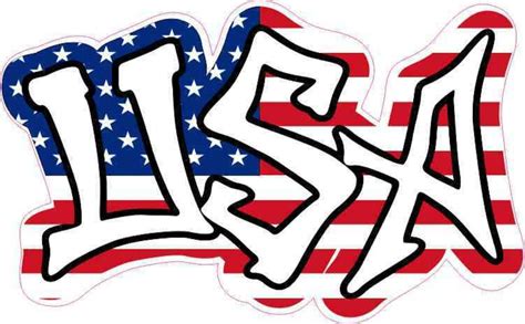 5in X 3in Usa American Flag Graffiti Sticker Vinyl Patriotic Etsy