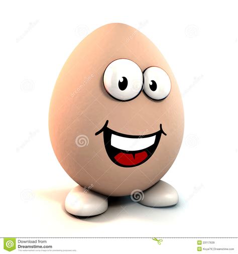 Funny Cartoon Egg 3d Character Royalty Free Stock Images