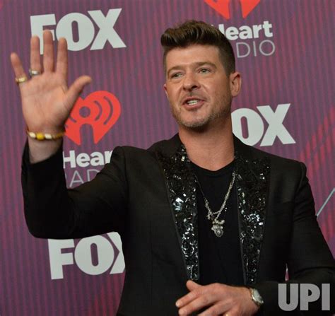 Robin Thicke Backstage At Iheartradio Music Awards In Los Angeles