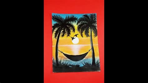 Palm Tree Sunset Easy And Simple Acrylic Painting Step By Step For