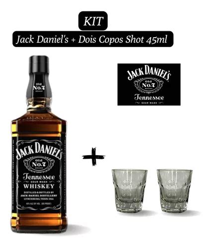 Kit Whiskey Jack Daniel S L Com Copos Vidro Shot Ml