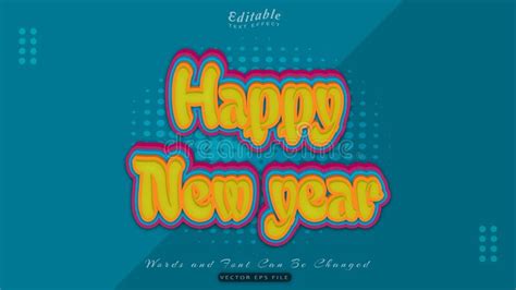 Happy New Year Text Effect Stock Vector Illustration Of Metal 244304275