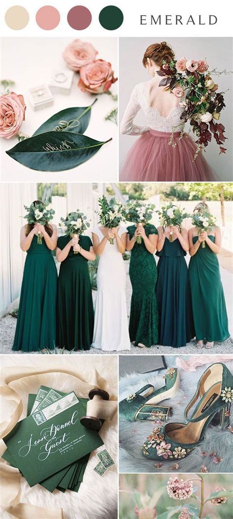 Emerald Wedding Color Palette Dutsy Rose Green Wedding Spring Sunset