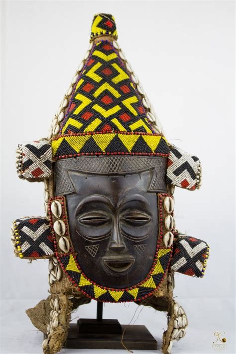 Kuba Lele Beaded Helmet Mask Congo Drc African Masks African Art