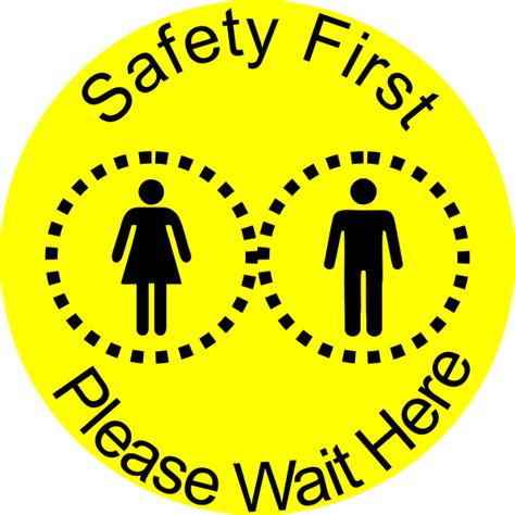 Round Safety First Floor Decal Social Distancing Decal